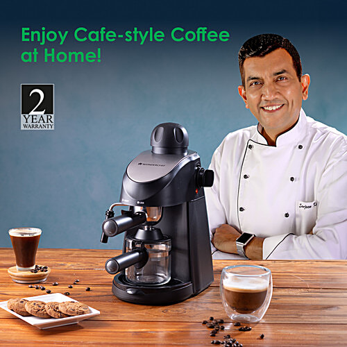 Wonderchef Regenta Espresso Coffee Maker - 5 Bar, 1 pc Steamer, Make Espressos/Cappuccinos & Lattes at Home, With Steamer, Metal Porta Filter, Temperature Dial, 2 Years Warranty