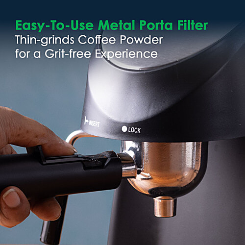 Wonderchef Regenta Espresso Coffee Maker - 5 Bar, 1 pc Steamer, Make Espressos/Cappuccinos & Lattes at Home, With Steamer, Metal Porta Filter, Temperature Dial, 2 Years Warranty