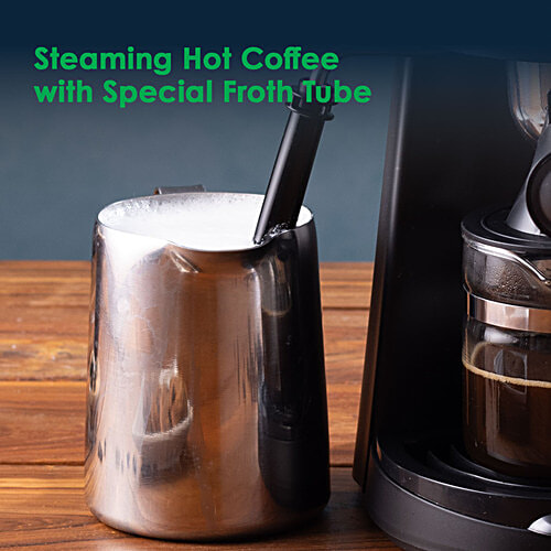 Wonderchef Regenta Espresso Coffee Maker - 5 Bar, 1 pc Steamer, Make Espressos/Cappuccinos & Lattes at Home, With Steamer, Metal Porta Filter, Temperature Dial, 2 Years Warranty