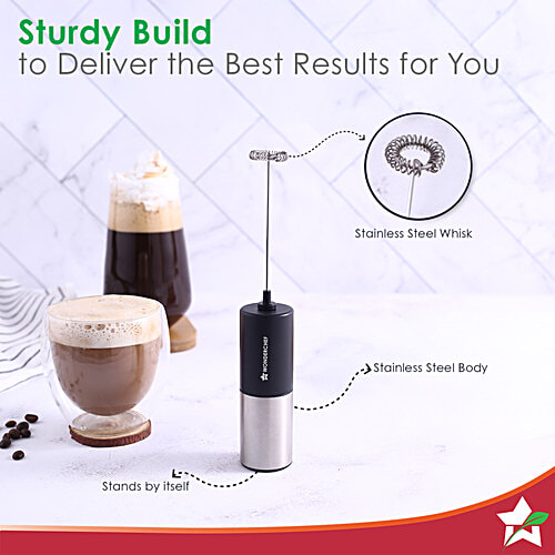 Wonderchef French Press Coffee Maker & Milk Frother Gift Combo, 2 pcs  Brew in 3 Mins, Heat Resistant Borosilicate Glass Carafe, Battery-Operated Frother