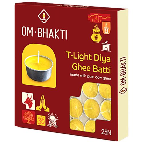 Om Bhakti T Light Diya Ghee Batti - Made With Real Cow Milk Ghee, 1 pc