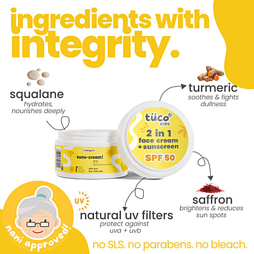 Tuco Kids Suns-Cream Sun Protection Cream With SPF 50, 50 g Face Cream + Sunscreen