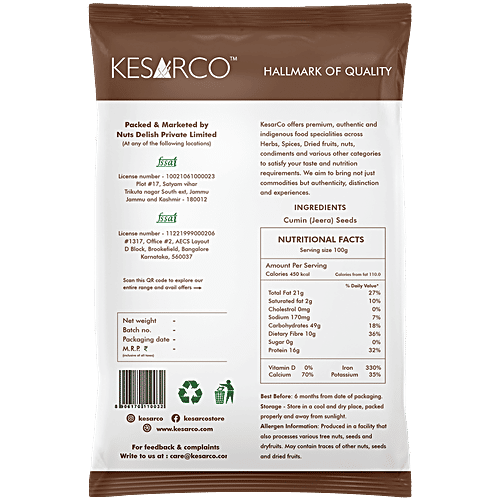 KesarCo Jeera/Cumin, 100 g  No Added Preservatives, Natural