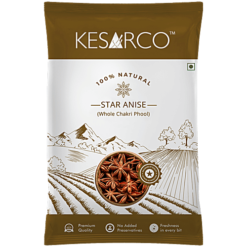 KesarCo Star Anise/Whole Chakri Phool, 20 g No Preservatives, Natural
