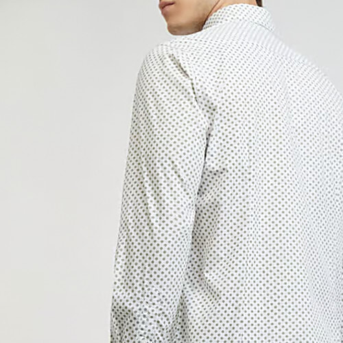 Raymond Green & White Slim Fit Printed Shirt, 1 pc (Size - 40) 