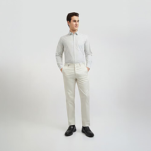 Raymond Green & White Slim Fit Printed Shirt, 1 pc (Size - 40) 