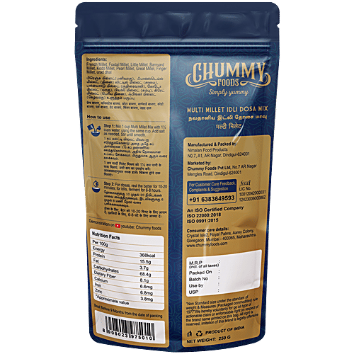 Chummy Multi Millet Idli Dosa Mix, 250 g  