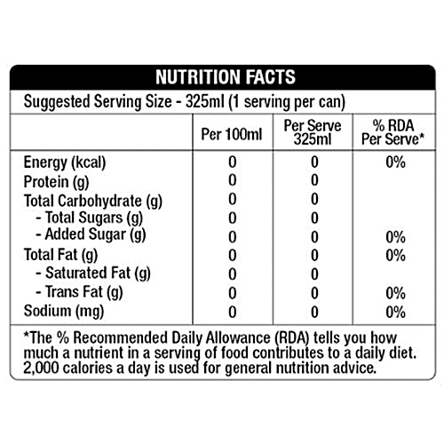 Vida Zero Calorie Yuzu Sparkling Flavoured Drink, 325 ml