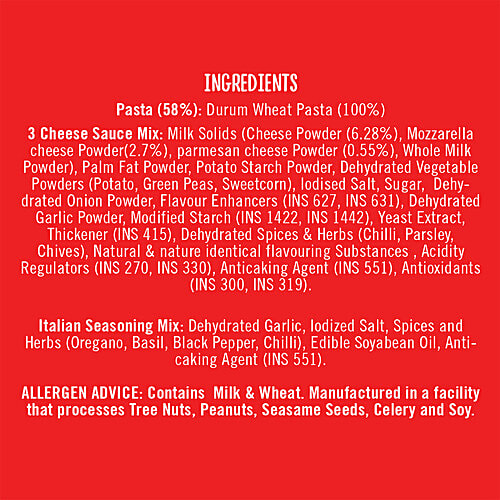MOM 3 Cheese Pasta, 65 g  Just Add Hot Water, No Maida