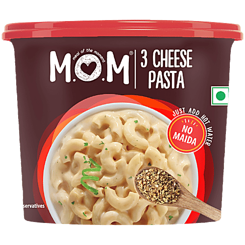 MOM 3 Cheese Pasta, 65 g  Just Add Hot Water, No Maida