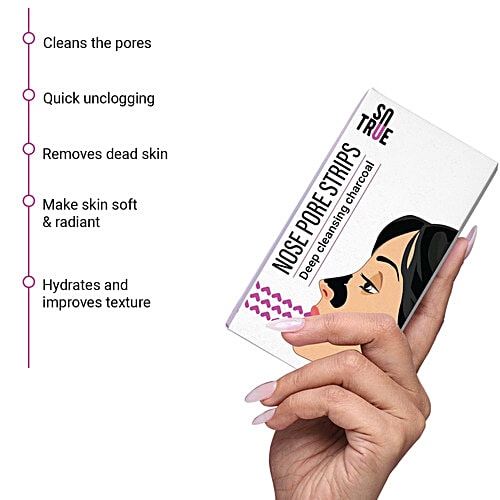 Sotrue Nose Pore Strips - Deep Cleansing Charcoal, 4 pcs