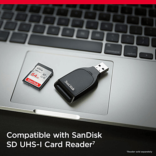 Sandisk Ultra UHS I, 64GB SD Card – 140MB/s For DSLR & Mirrorless Cameras, 10Y Warranty, 1 pc SDSDUNB-064G-GN6IN 