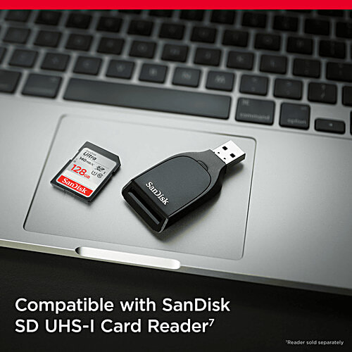 Sandisk Ultra UHS-I 128GB SD Card - 140MB/s For DSLR & Mirrorless Cameras, 10Y Warranty, 1 pc SDSDUNB-128G-GN6IN 