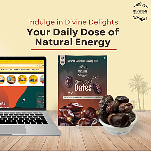 Khari Foods Kimia Gold Dates / Khajoor, 400 g No Added Sugar,