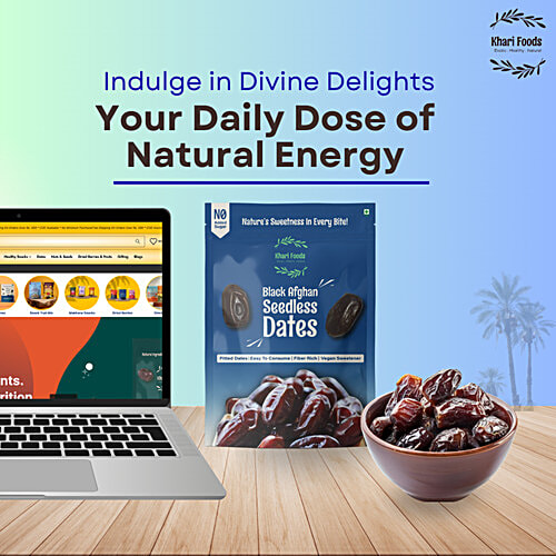 Khari Foods Black Afghan Seedless Dates, 400 g