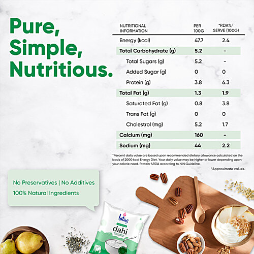 Lotus Dairy Nutrilicious Dahi, 400 g Pouch