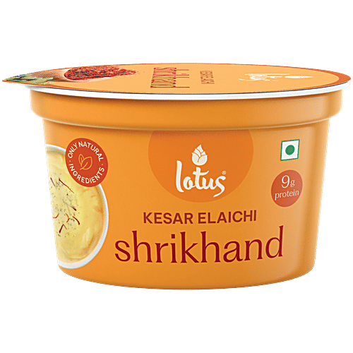 Lotus Dairy Kesar Elaichi Shrikhand, 80 g Cup Only Natural Ingredients