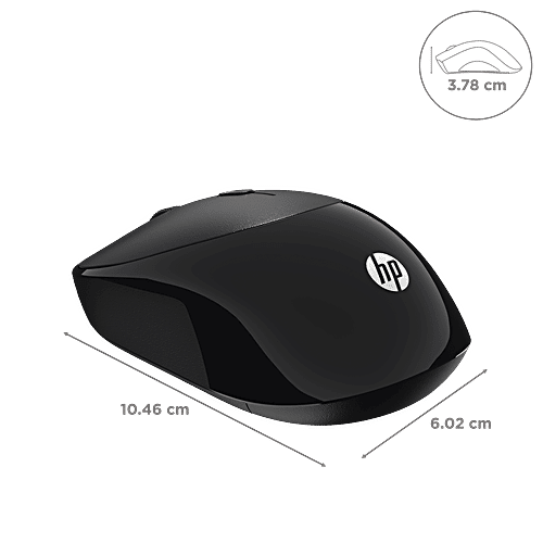 HP HP M090 2.4GHz Wireless Optical Mouse with 1 Million Key Life (1200 DPI Adjustable, Ergonomic Design, Black), 1 Unit  