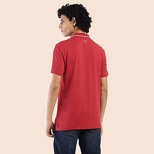 Levi's Red Blue Polo T-Shirt - 100% Cotton, 1 pc (Size - M)