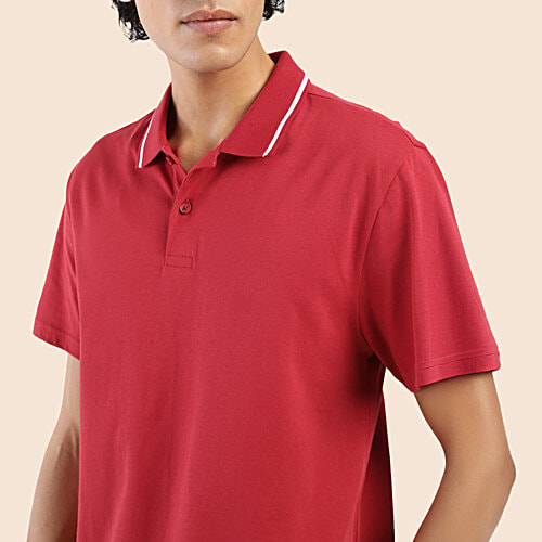 Levi's Red Blue Polo T-Shirt - 100% Cotton, 1 pc (Size - M)