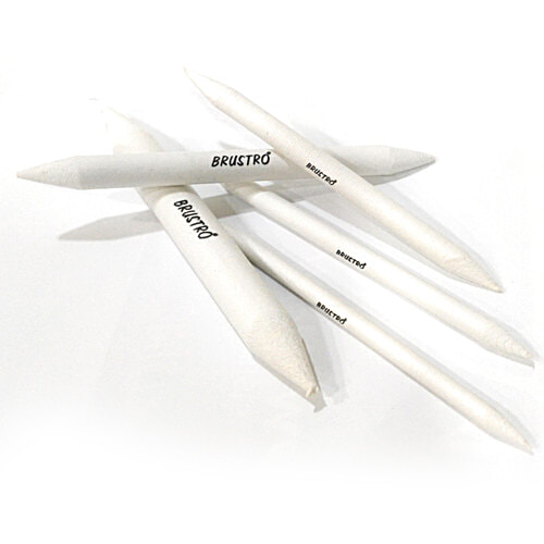 Brustro Blending Stump - White, Both End Pointed, Smooth Blending, Mixing & Shading, 5 pcs Ideal for Students, Artist, Charcoal, Sketch, Drawing Tools