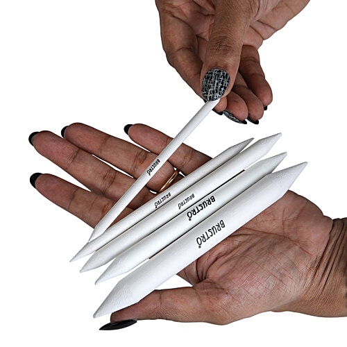 Brustro Blending Stump - White, Both End Pointed, Smooth Blending, Mixing & Shading, 5 pcs Ideal for Students, Artist, Charcoal, Sketch, Drawing Tools