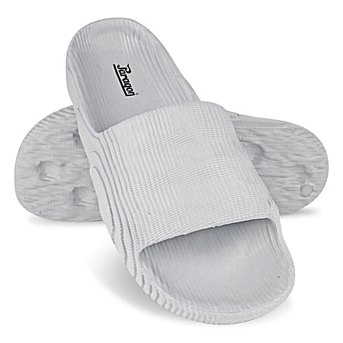 Paragon Daily Wear Lightweight Light Grey Sliders For Men, 1 Pair (Size UK/IND-9)