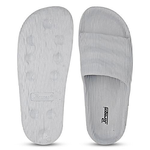 Paragon Daily Wear Lightweight Light Grey Sliders For Men, 1 Pair (Size UK/IND-9)