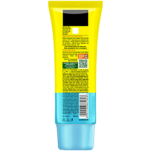 Garnier Super UV Cooling Water Gel Sunscreen - SPF 50 PA++++, 60 ml  