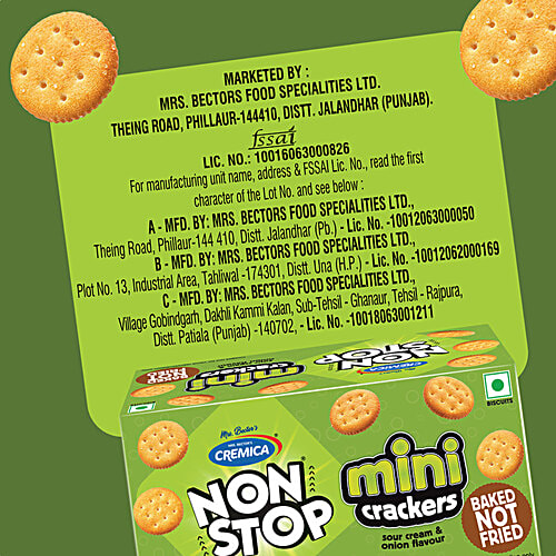 Cremica Non Stop Sour Cream & Onion Mini Cracker, 150 g 6 pcs