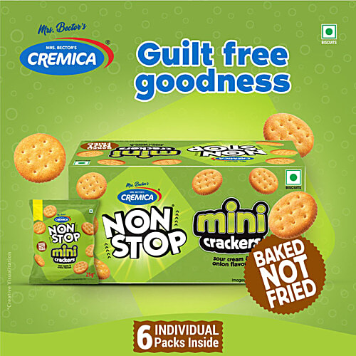 Cremica Non Stop Sour Cream & Onion Mini Cracker, 150 g 6 pcs