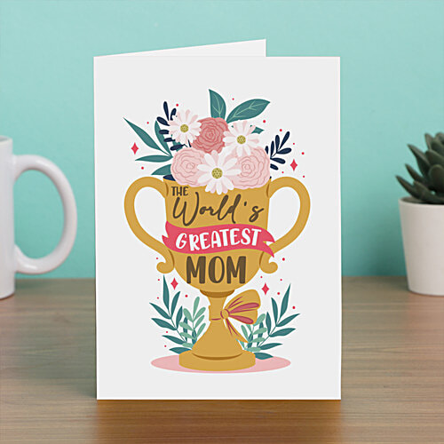 Oye Happy The World's Greatest Mom - Greeting Card, 25.4 x 17.7 cm, 1 pc  