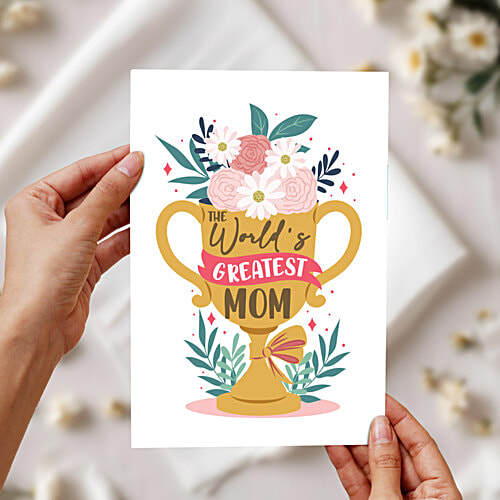 Oye Happy The World's Greatest Mom - Greeting Card, 25.4 x 17.7 cm, 1 pc  