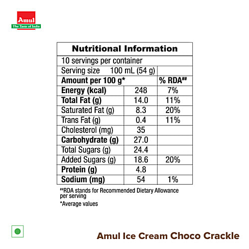 Amul Choco Crackle Ice Cream, 1 L