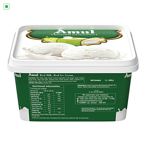 Amul Tender Coconut Ice Cream, 1 L  