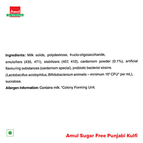 Amul Sugar Free Punjabi Kulfi Ice Cream Stick, 60 ml