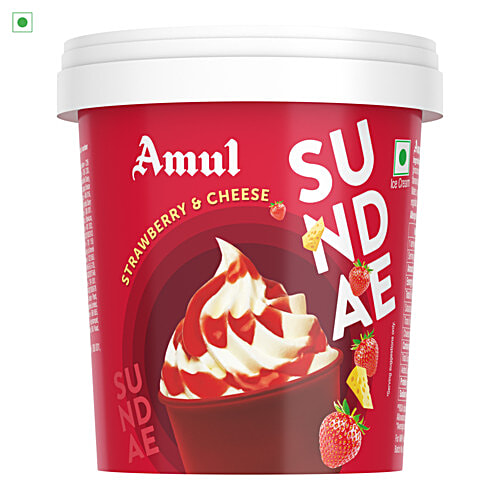 Amul Sundae Strawberry & Cheese Ice Cream, 125 ml