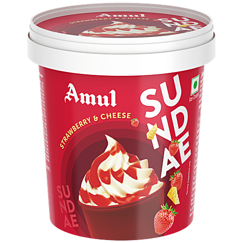 Amul Sundae Strawberry & Cheese Ice Cream, 125 ml