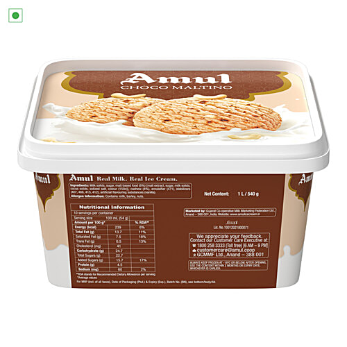Amul Choco Maltino Ice Cream, 1 L  