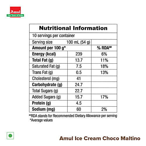 Amul Choco Maltino Ice Cream, 1 L  