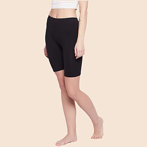 Clovia Cotton Mid Waist Cycling Shorts - With Inner Elastic, 1 pc (Size - L)