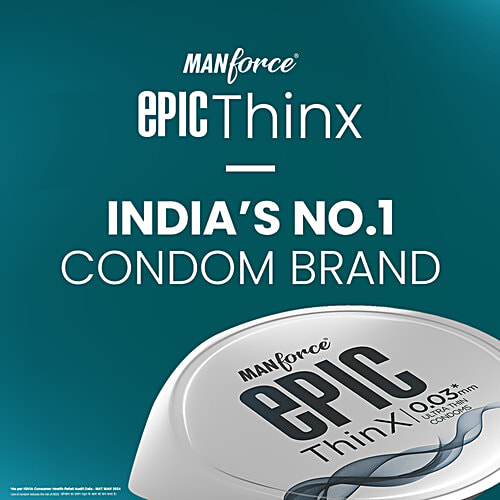 Manforce Condoms Epic ThinX 0.03 mm Ultra Thin Condoms, 3 pcs