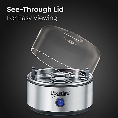 Prestige PEB-01 350W Egg Boiler - 2 Boiling Modes, 7 Egg Capacity, Stainless Steel Body, 1 Unit  Auto-Switch Off