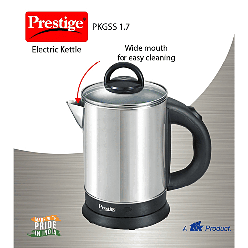 Prestige PKGSS Stainless Steel Electric Kettle - 1350 W, 1.7 L, 1 Unit  Automatic Cut-Off, Concealed Element