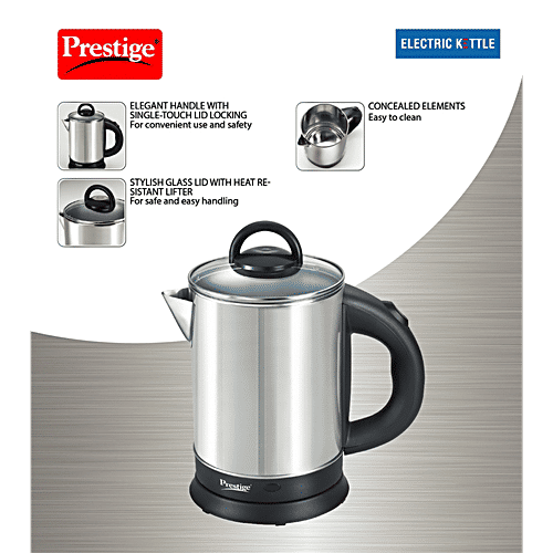Prestige PKGSS Stainless Steel Electric Kettle - 1350 W, 1.7 L, 1 Unit  Automatic Cut-Off, Concealed Element