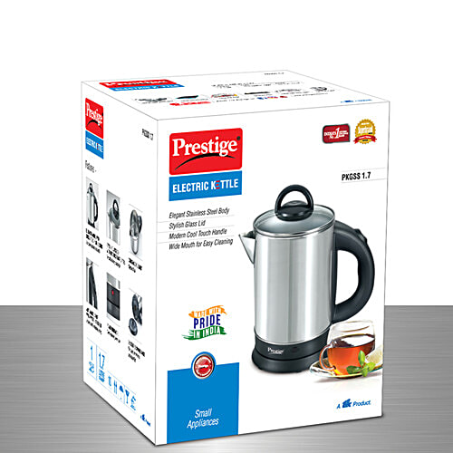 Prestige PKGSS Stainless Steel Electric Kettle - 1350 W, 1.7 L, 1 Unit  Automatic Cut-Off, Concealed Element