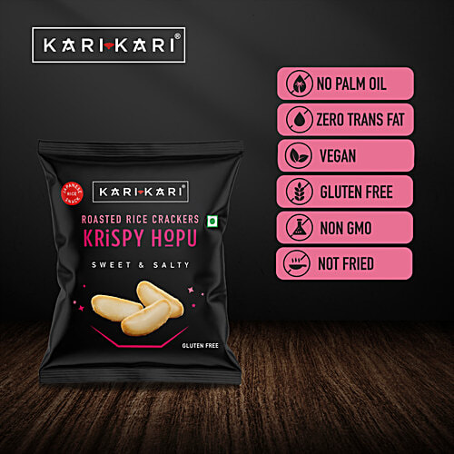Kari Kari Krispy Hopu Sweet & Salty Roasted Rice Cracker, 15 g  