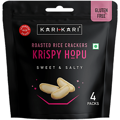 Kari Kari Krispy Hopu Sweet & Salty Roasted Rice Cracker, 60 g (4 x 15 g) 