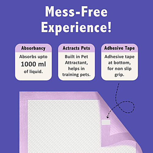 Purple Tails Pet Training Pads - 90 x 60 cm, 25 pcs