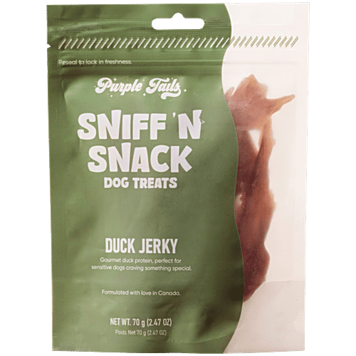 Purple Tails Sniff N Snack Dog Treats - Duck Jerky, 70 g
